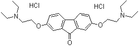结构式 CAS# 27591-69-1, 盐酸替洛隆; 盐酸梯洛龙; 2,7-双[2-(二乙基氨基)乙氧基]-9-芴酮二盐酸盐