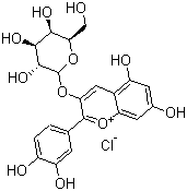 结构式 CAS# 27661-36-5, 氯化花青素半乳糖苷