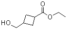 structure of CAS# 27697-61-6, 3-(Hydroxymethyl)cyclobutanecarboxylic acid ethyl ester