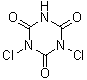 structure of CAS# 2782-57-2, Isocyanuric dichloride;1,3-Dichloro-1,3,5-triazine-2,4,6(1H,3H,5H)-trione