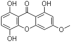 structure of CAS# 2798-25-6, Bellidifolin;Bellidifodin; Bellidifoline; Bellidifolium; 1,5,8-Trihydroxy-3-methoxy-9H-xanthen-9-one