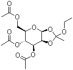 structure of CAS# 28140-37-6, 1,2-O-(1-Ethoxyethylidene)-beta-D-mannopyranose triacetate