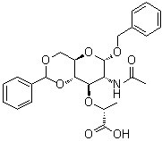 structure of CAS# 2862-03-5, N-Acetyl-1-O-(phenylmethyl)-4,6-O-(phenylmethylene)-alpha-muramic acid