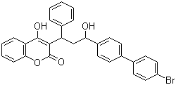 结构式 CAS# 28772-56-7, 溴敌隆; 3-[3-(4-溴联苯基)-3-羟基-1-苯基丙基]-4-羟基香豆素