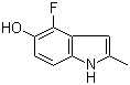 structure of CAS# 288385-88-6, 4-Fluoro-5-hydroxy-2-methylindole;2-Methyl-4-fluoro-5-hydroxyindole; 4-Fluoro-5-hydroxy-2-methyl-1H-indole