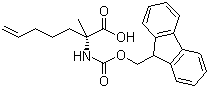 结构式 CAS# 288617-77-6, (2R)-2-N-芴甲氧羰基氨基-2-甲基-6-庚烯酸