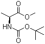 结构式 CAS# 28875-17-4, N-叔丁氧羰基-L-丙氨酸甲酯