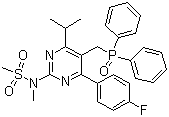 结构式 CAS# 289042-10-0, N-[5-(二苯基膦酰甲基)-4-(4-氟苯基)-6-异丙基嘧啶-2-基]-N-甲基甲磺酰胺