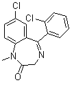 7-Chloro-5-(2-chlorophenyl)-1,3-dihydro-1-methyl-2H-1,4-benzodiazepin-2-one molecular structure (CAS 2894-68-0)