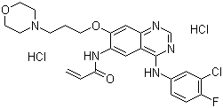 结构式 CAS# 289499-45-2, 卡纽替尼二盐酸盐; N-[4-[(3-氯-4-氟苯基)氨基]-7-(3-吗啉-4-基丙氧基)喹唑啉-6-基]丙-2-烯酰胺二盐酸盐