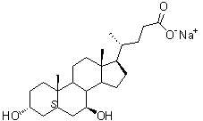 structure of CAS# 2898-95-5, Sodium ursodesoxycholate;(3alpha,5beta,7beta)-3,7-Dihydroxycholan-24-oic acid monosodium salt