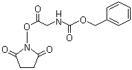 structure of CAS# 2899-60-7, N-[(Phenylmethoxy)carbonyl]-glycine 2,5-dioxo-1-pyrrolidinyl ester;N-Benzyloxycarbonyl-glycyl-N-hydroxysuccinimide ester; N-Carbobenzoxyglycine N-hydroxysuccinimide ester