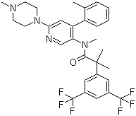 structure of CAS# 290297-26-6, Netupitant;2-[3,5-Bis(trifluoromethyl)phenyl]-N-[6-(4-methylpiperazin-1-yl)-4-(o-tolyl)pyridin-3-yl]-N-methylisobutyramide