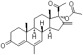 structure of CAS# 2919-66-6, Melengestrol acetate;17a-Acetoxy-6-methyl-16-methylene-4,6-pregnadiene-3,20-dione