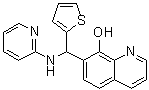 结构式 CAS# 292057-76-2, 7-[(2-吡啶基氨基)-2-噻吩基甲基]-8-喹啉醇