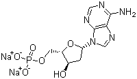 2'-Deoxyadenosine-5'-monophosphate disodium salt molecular structure (CAS 2922-74-9)