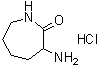 structure of CAS# 29426-64-0, alpha-Aminocaprolactam monohydrochloride;Aminocaprolactam hydrochloride; DL-alpha-Aminocaprolactam monohydrochloride; alpha-Amino-epsilon-caprolactam monohydrochloride