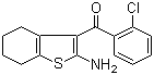 (2-Amino-4,5,6,7-tetrahydrobenzo[b]thiophen-3-yl)(2-chlorophenyl)methanone molecular structure (CAS 29462-26-8)