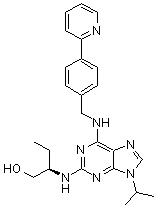 (2R)-2-[[9-(1-Methylethyl)-6-[[[4-(2-pyridinyl)phenyl]methyl]amino]-9H-purin-2-yl]amino]-1-butanol molecular structure (CAS 294646-77-8)
