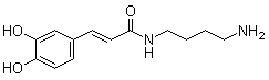 structure of CAS# 29554-26-5, Caffeoylputrescine;N-(4-Aminobutyl)-3-(3,4-dihydroxyphenyl)-2-propenamide