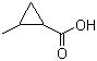 structure of CAS# 29555-02-0, 2-Methyl-1-cyclopropanecarboxylic acid;2-Methylcyclopropanecarboxylic acid; 2-Methylcyclopropylcarboxylic acid