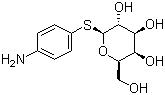 结构式 CAS# 29558-05-2, 4-氨基苯基 1-硫代-beta-D-吡喃半乳糖苷