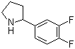 structure of CAS# 298690-75-2, 2-(3,4-Difluorophenyl)pyrrolidine