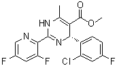 (4R)-4-(2-Chloro-4-fluorophenyl)-2-(3,5-difluoro-2-pyridinyl)-1,4-dihydro-6-methyl-5-pyrimidinecarboxylic acid methyl ester molecular structure (CAS 298708-81-3)