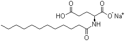 structure of CAS# 29923-31-7, Sodium lauroyl glutamate;Sodium hydrogen N-(1-oxododecyl)-L-glutamate