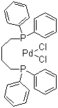 structure of CAS# 29964-62-3, 1,4-Bis(diphenylphosphino)butane-palladium(II) chloride;Dichloro-1,4-bis(diphenylphosphino)butane-palladium(II)