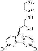 structure of CAS# 301353-96-8, 3,6-Dibromo-alpha-[(phenylamino)methyl]-9H-carbazole-9-ethanol;P 7C3