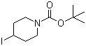 structure of CAS# 301673-14-3, N-Boc-4-iodopiperidine;1-(tert-Butoxycarbonyl)-4-iodopiperidine; 4-Iodopiperidine-1-carboxylic acid tert-butyl ester