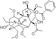 structure of CAS# 302-27-2, Aconitine;Acetylbenzoylaconine
