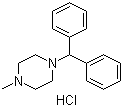 structure of CAS# 303-25-3, Cyclizine hydrochloride;Marezine hydrochloride; Marzine; N-Benzhydryl-N'-methylpiperazine monohydrochloride
