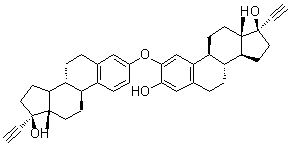 (17alpha)-2-[[(17alpha)-17-Hydroxy-19-norpregna-1,3,5(10)-trien-20-yn-3-yl]oxy]-19-norpregna-1,3,5(10)-trien-20-yne-3,17-diol molecular structure (CAS 303014-91-7)