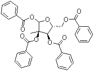 2-C-Methyl-D-ribofuranose 1,2,3,5-tetrabenzoate molecular structure (CAS 30361-19-4)