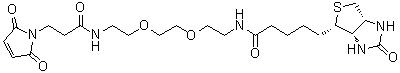 (3aS,4S,6aR)-N-[2-[2-[2-[[3-(2,5-Dihydro-2,5-dioxo-1H-pyrrol-1-yl)-1-oxopropyl]amino]ethoxy]ethoxy]ethyl]hexahydro-2-oxo-1H-thieno[3,4-d]imidazole-4-pentanamide molecular structure (CAS 305372-39-8)