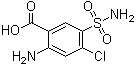 结构式 CAS# 3086-91-7, 4-氯-5-氨磺酰邻氨基苯甲酸