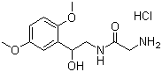 结构式 CAS# 3092-17-9, 盐酸米多君; 2-氨基-N-[2-(2,5-二甲氧基苯基)-2-羟乙基]乙酰胺盐酸盐