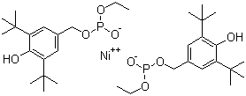 Nickel bis[monoethyl(3,5-di-tert-butyl-4-hydroxylbenzyl)phosphonate] molecular structure (CAS 30947-30-9)