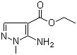 结构式 CAS# 31037-02-2, 5-氨基-1-甲基吡唑-4-甲酸乙酯