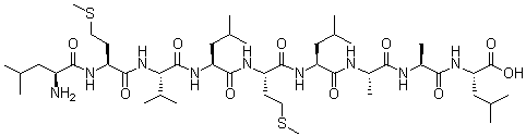 L-Leucyl-L-methionyl-L-valyl-L-leucyl-L-methionyl-L-leucyl-L-alanyl-L-alanyl-L-leucine molecular structure (CAS 310879-82-4)
