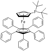 1,2,3,4,5-Pentaphenyl-1'-(di-tert-butylphosphino)ferrocene molecular structure (CAS 312959-24-3)