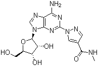 structure of CAS# 313348-27-5, Regadenoson;6-Amino-2-[4-(methylcarbamoyl)-1H-pyrazol-1-yl]purine-9-yl-beta-D-ribofuranoside