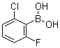 结构式 CAS# 313545-32-3, 2-氯-6-氟苯硼酸