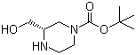 结构式 CAS# 314741-40-7, (S)-1-Boc-3-羟甲基哌嗪; (S)-3-羟甲基哌嗪-1-甲酸叔丁酯