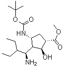 structure of CAS# 316173-29-2, (1S,2S,3S,4R)-3-[(1S)-1-Amino-2-ethylbutyl]-4-[[(1,1-dimethylethoxy)carbonyl]amino]-2-hydroxy-cyclopentanecarboxylic acid methyl ester