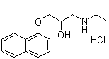 结构式 CAS# 318-98-9, 盐酸普萘洛尔; 1-异丙氨基-3-(1-萘氧基)-2-丙醇盐酸盐