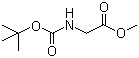 structure of CAS# 31954-27-5, Methyl N-(tert-butoxycarbonyl)glycinate;N-(tert-Butoxycarbonyl)glycine methyl ester; N-Boc-glycine methyl ester