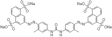 structure of CAS# 3214-47-9, Direct Yellow 50;Helion Yellow RL; Isma Fast Yellow RL; Levacell Fast Yellow R; Orbantin Yellow R; Pergasol Yellow 2R; Pyrazol Fast Yellow RSW; Sirius Light Yellow R; Sirius Light Yellow R Extra; Sirius Supra Yellow R; Sirius Yellow R; Solophenyl Yellow AGFL; Tubantin Yellow 3R; 3,3'-[Carbonylbis[imino(2-methyl-4,1-phenylene)-2,1-diazenediyl]]bis-1,5-naphthalenedisulfonic acid sodium salt